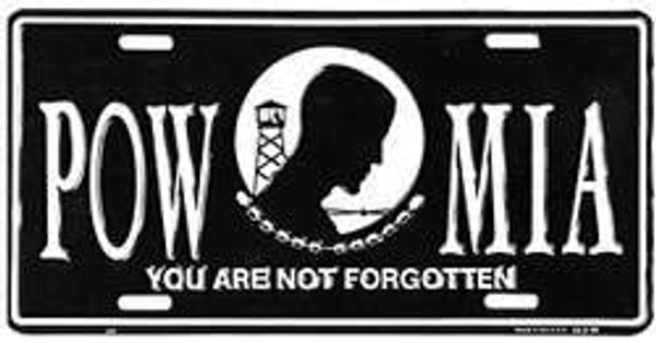 POW-MIA License Plate Black & White