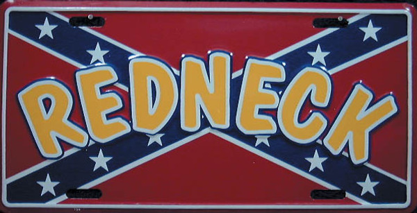 "Redneck" Confederate Flag License Plate