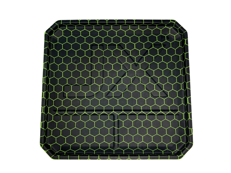 "Slightly Blemished" EDC Tray - Hex Pattern Black & Zombie Green