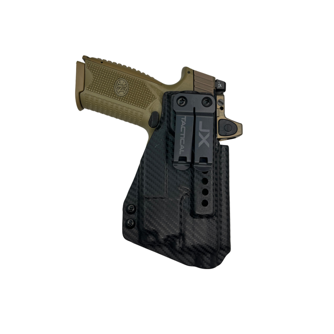Right Hand - FN 509 w/Olight Baldr Mini (*includes Tactical) - Black Carbon Fiber  - Fat Guy Holster®
