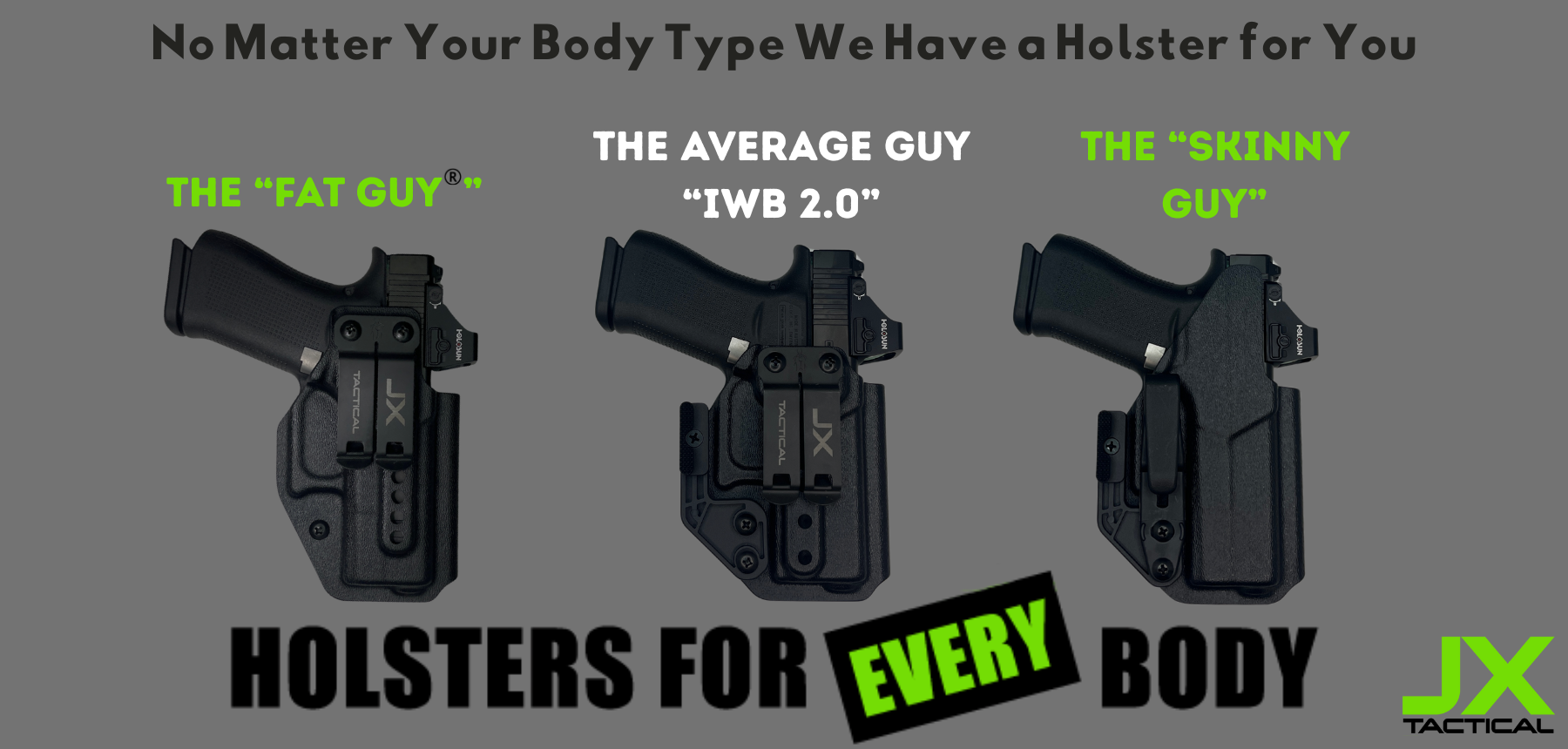 Fat Guy vs. IWB 2.0 vs. Skinny Guy: Which JX Tactical IWB Holster Fits Your Carry Style Best?