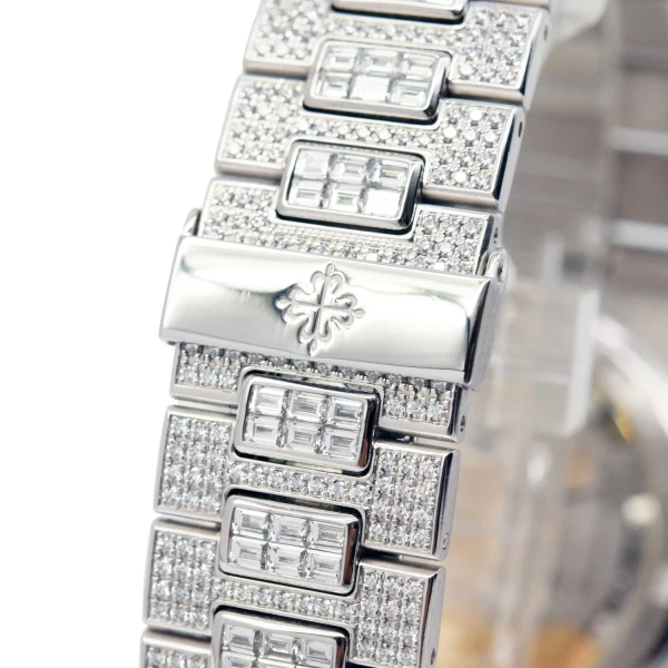 Patek Philippe Nautilus 5719/10G-010 18k White Gold Full Factory Diamond Watch