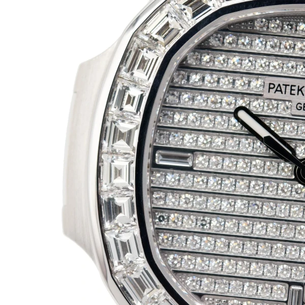 Patek Philippe Nautilus 5719/10G-010 18k White Gold Full Factory Diamond Watch