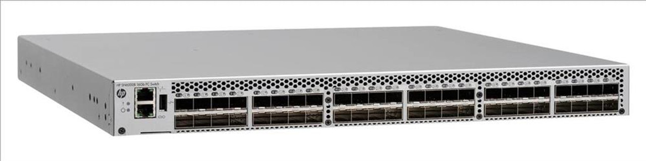 HP SN6000B 48-Ports 24 Port Active Power Pack SFP+ Fibre Channel 16Gbps 1U Rack-mountable Managed Switch with 1x RJ-45 and 1x USB Port  Mfr P/N QK754C#AKJ