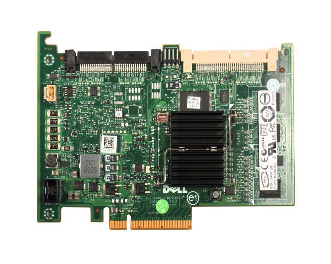 Dell PERC 6/i 256MB Cache Dual Channel SAS 3Gbps PCI Express 1.0 x8 Integrated RAID 0/1/5/6/10/50/60 Controller Card Mfr P/N 0T954JT954J