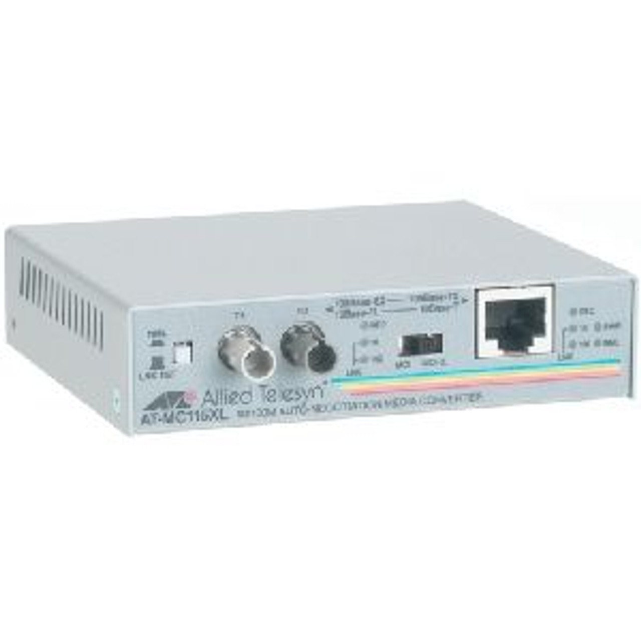 Allied Telesis 10/100Base-TX to 10FL/ 100Base-SX ST Media Converter Mfr P/N AT-MC115XL-20
