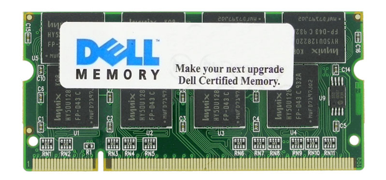 Dell 512MB PC2700 DDR-333MHz non-ECC Unbuffered CL2.5 200-Pin SoDimm 2.5V Memory Module For Dell Inspiron 1200 Mfr P/N A12538228