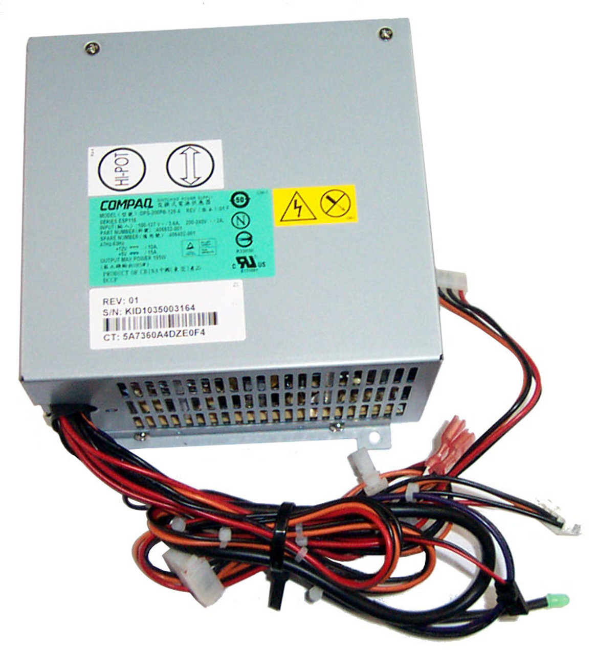 DPS-200PB-55 Compaq 200-Watts ATX AC Power Supply with PFC