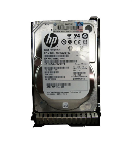 HPE - IMSourcing Certified Pre-Owned 500 GB Hard Drive - 3.5" Internal - SATA (SATA/300) -  MFR P/N 574270-001-RF