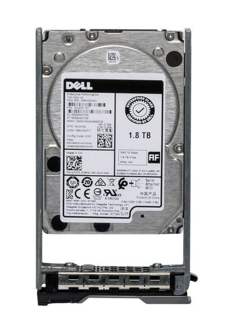 Dell 1.80 TB Hard Drive - 2.5" Internal - SAS - 10000rpm - 5  MFR P/N 3000022123550.1-SER