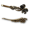Charcoal gem and stone butterfly hair pins