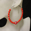 Red diamond bead earring