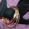 Gold linking bangle bracelets