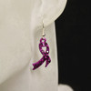 Purple charity or awareness ribbon earrings