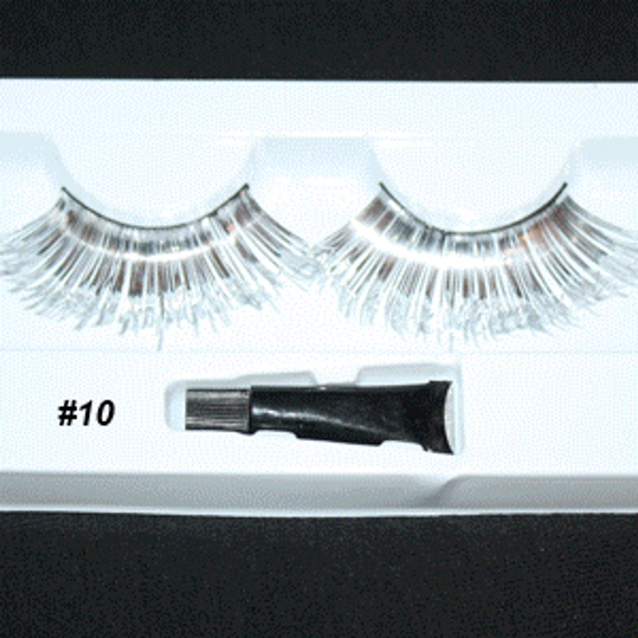 #10 Long silver tinsel eyelashes