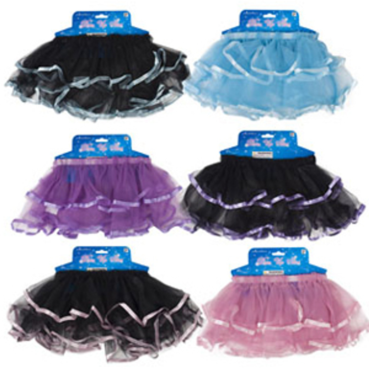 Satin trimmed tutus.