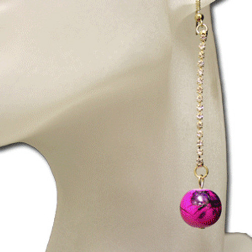 Hot pink marble earrings