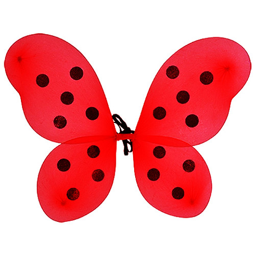 Red polka dot lady bug wings