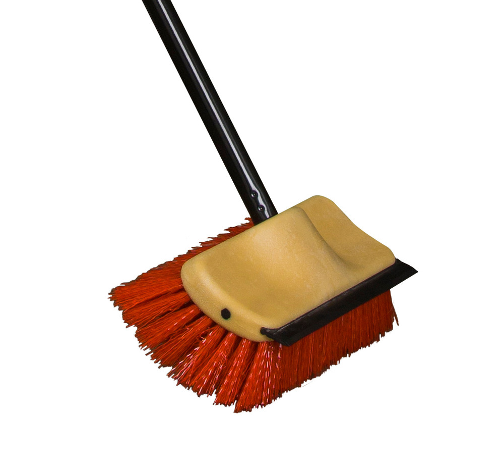 O-Cedar 6615 Commercial Bi-Level Floor Scrub Brush with Squeegee and Handle