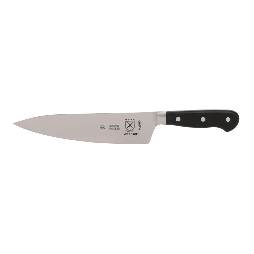 Mercer Culinary M23510 Renaissance Forged Chef's Knife, 8, Riveted, Black  Handle - Win Depot