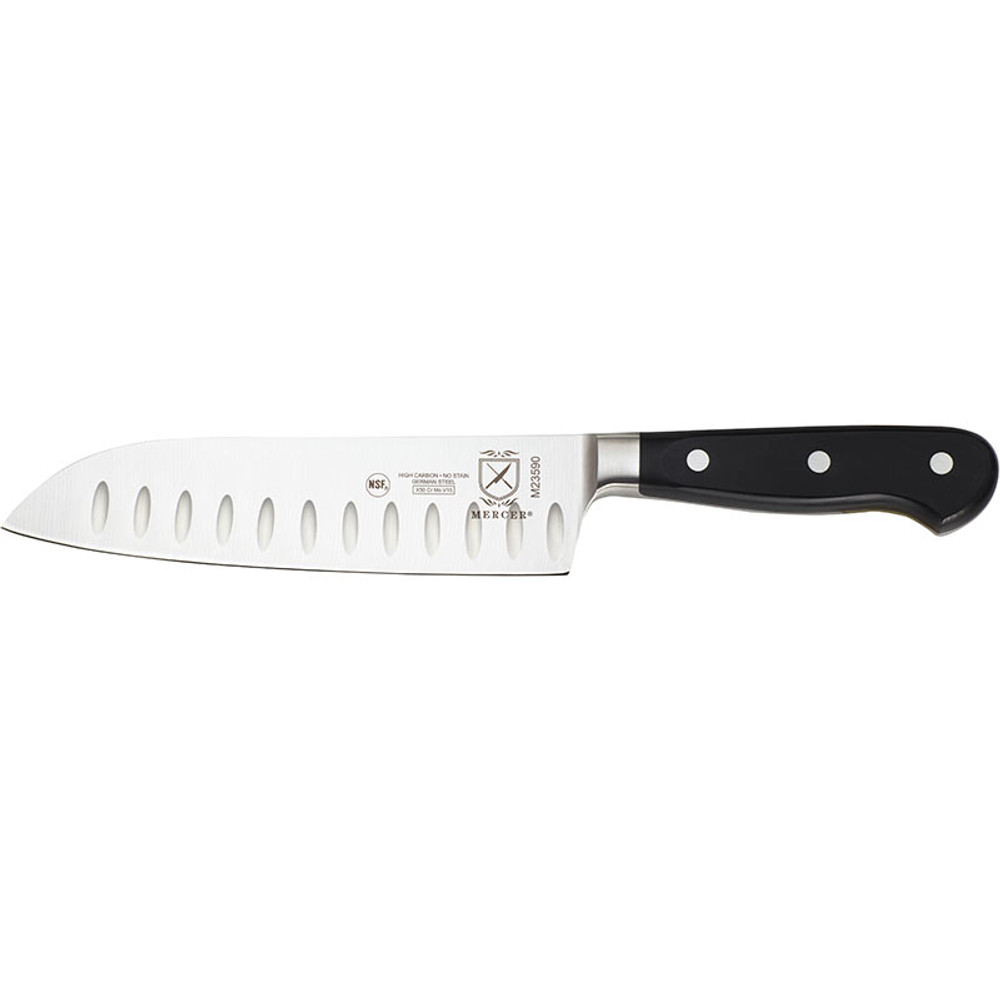 Mercer Culinary M20707 7 Forged Santoku Knife Granton Edge Full Tang Blade