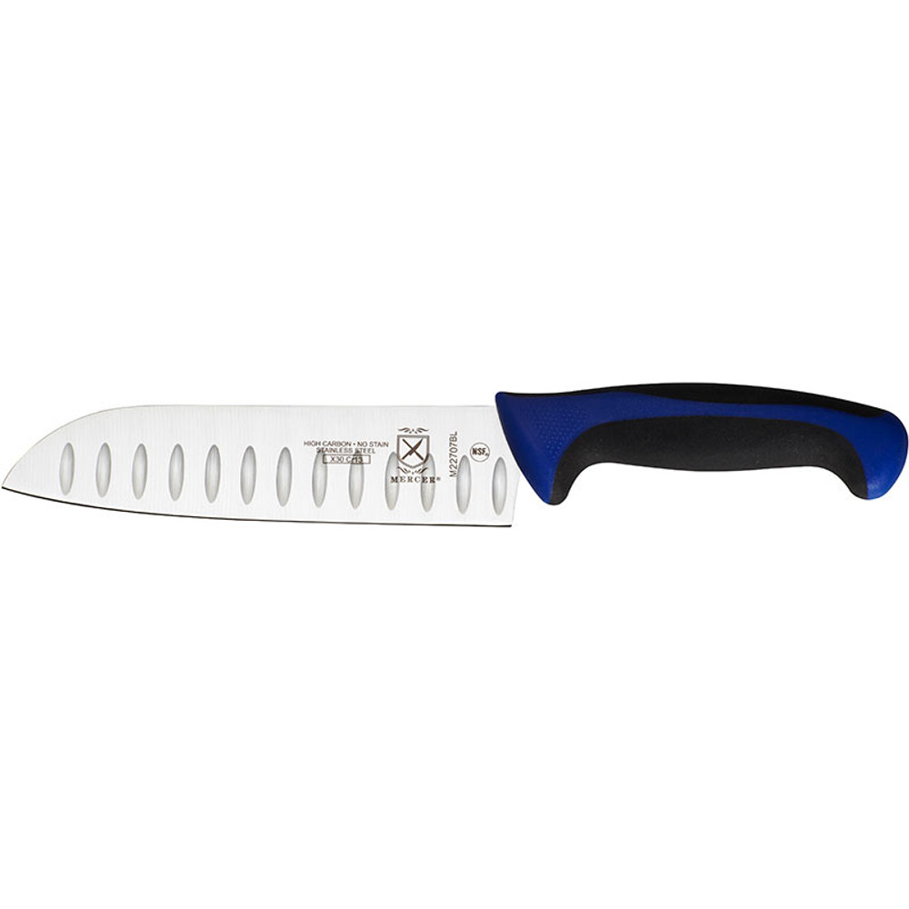 Mercer Culinary M22707BL Millennia Primary, Santoku Knife, 7, Blue  Ergonomic Handle