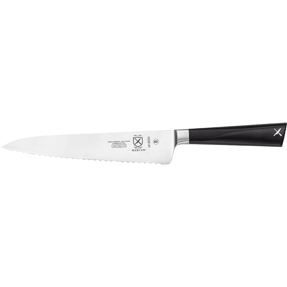 Mercer Culinary M19020 Zum Forged Utility Knife, 6 Wavy, Black
