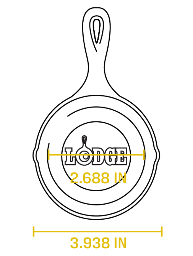 Lodge LMS3 3 1/2 Pre-Seasoned Mini Cast Iron Skillet