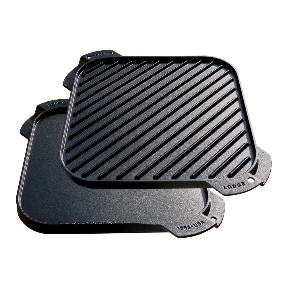 Lodge LSRG3 Reversible Grill/Griddle, 10.5 Cast Iron, Square - Win Depot