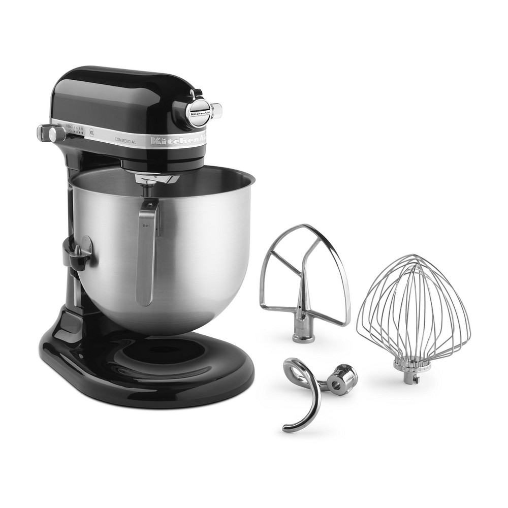 Onyx Black Commercial 8 Quart Stand Mixer with Bowl Guard, KitchenAid