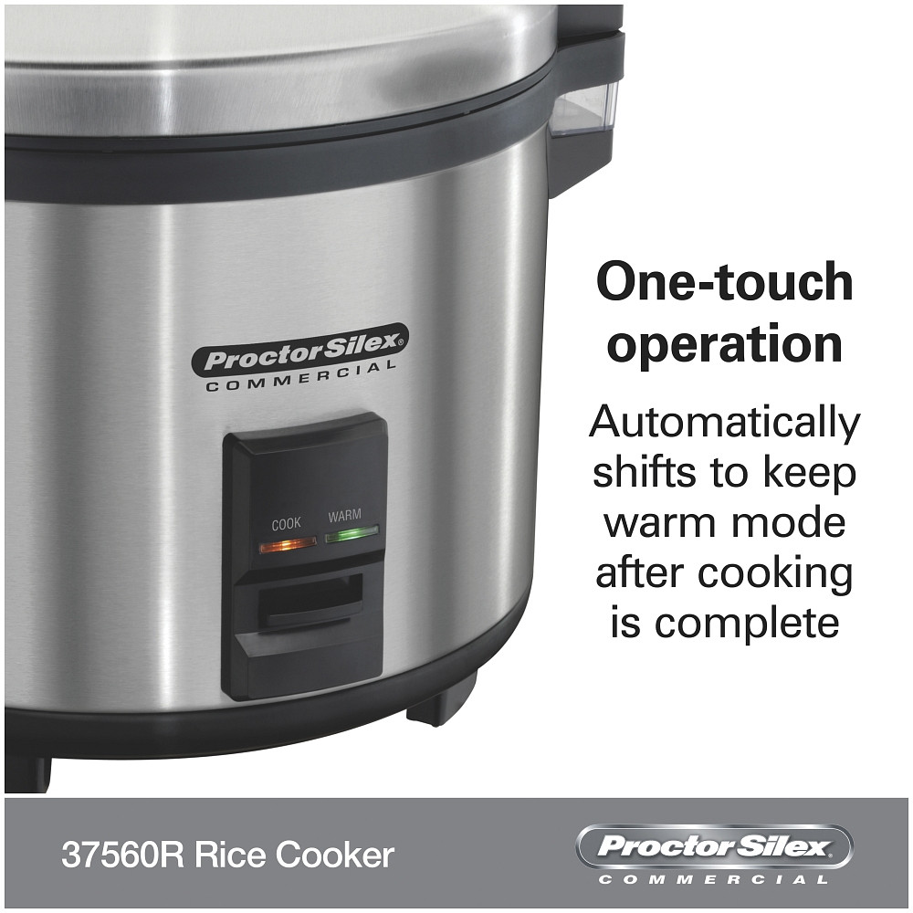 Proctor Silex 30-Cup Rice Cooker and Food Steamer, Black