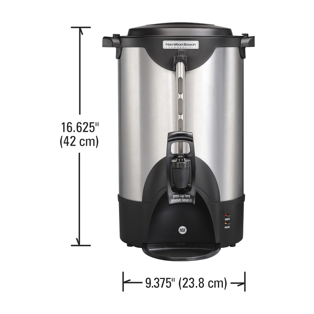 Hamilton Beach HCU040S Coffee Urn, Fast Brewing, 40 Cup, Stainless - Win  Depot