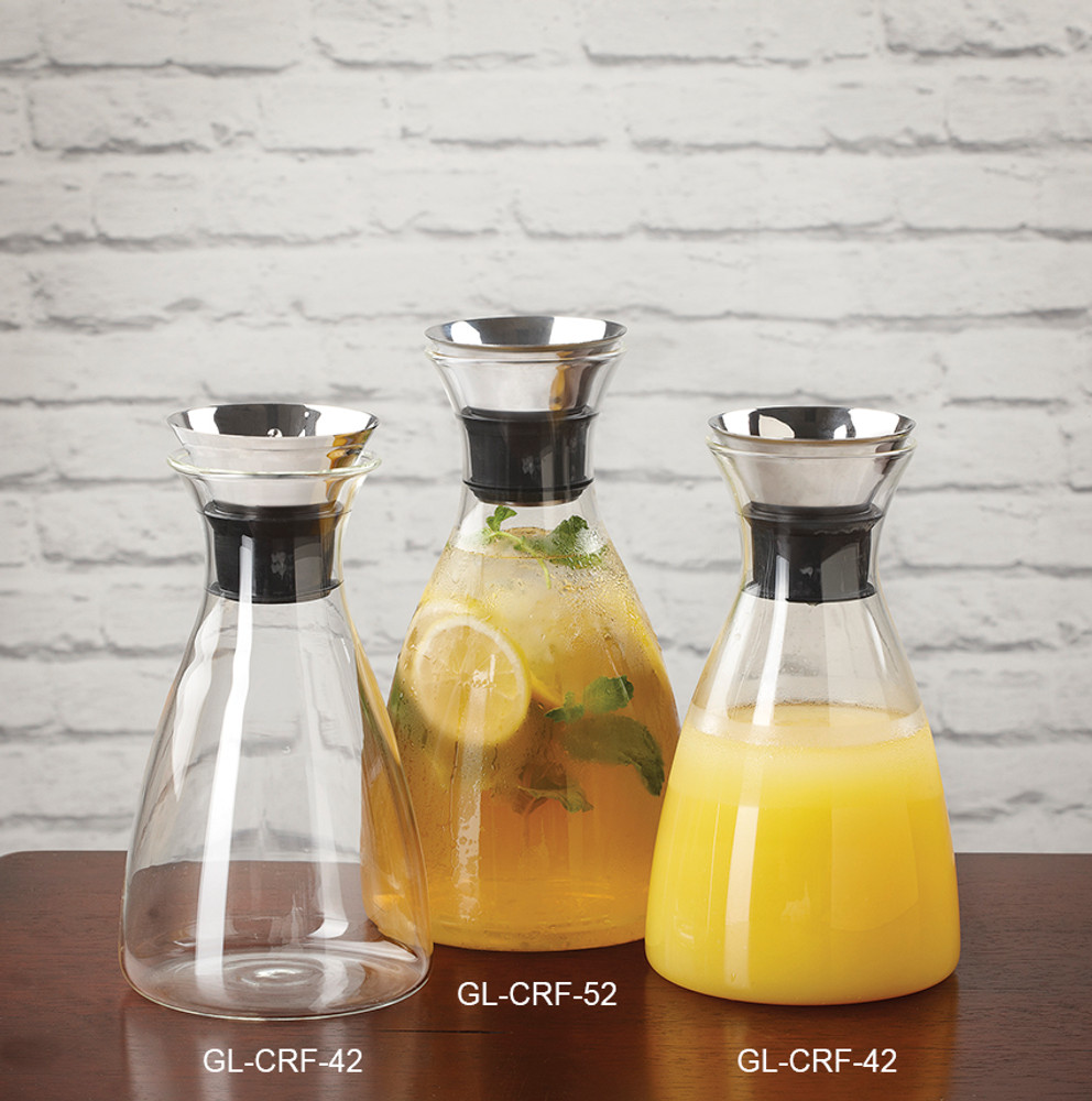 GET GL-CRF-42 Silhouette Glass Decanter, 38 oz., 8-16/25, S/S Lid