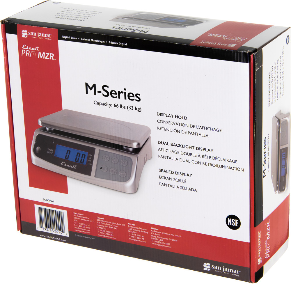 San Jamar M Series Digital Multifunctional Scale, 66 Pound. SCDGM66