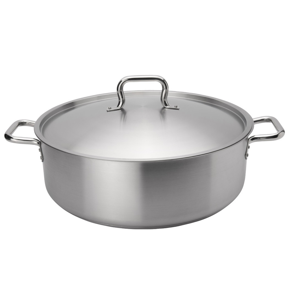 Browne 5734030 Elements Stainless Steel Brazier & Lid, 30 Qt.