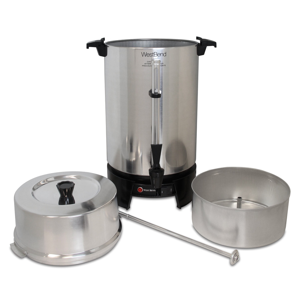 West Bend Coffee Party Percolator, Polished Aluminum, 30 Cup Capacity