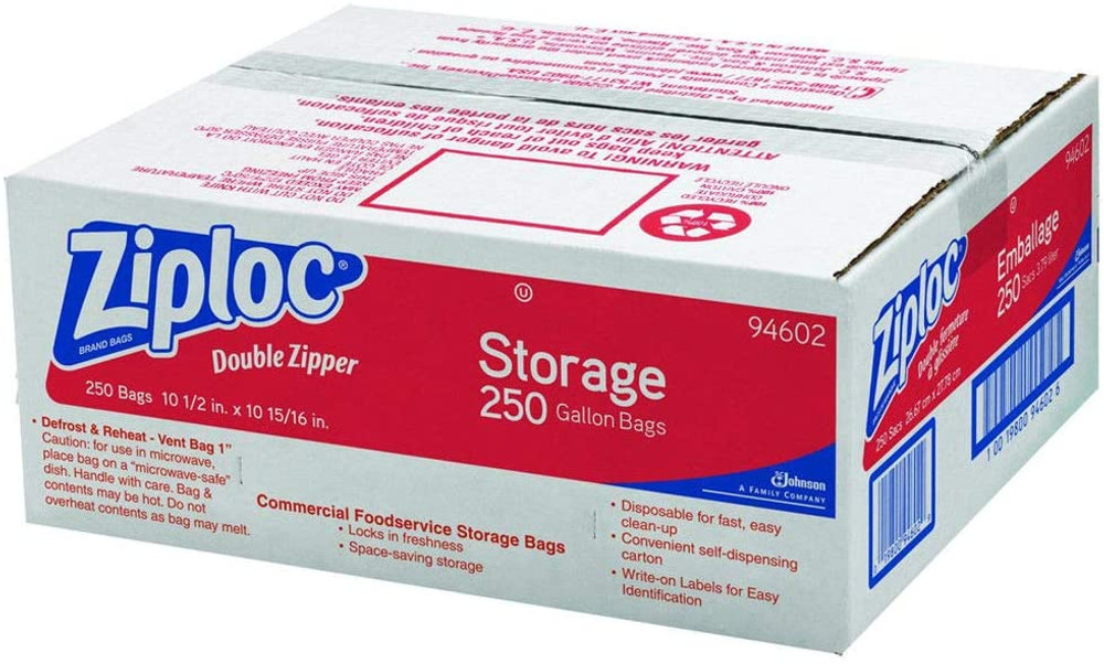 Ziploc 682258 Commercial 1 Gallon Freezer Bags 250 / Case