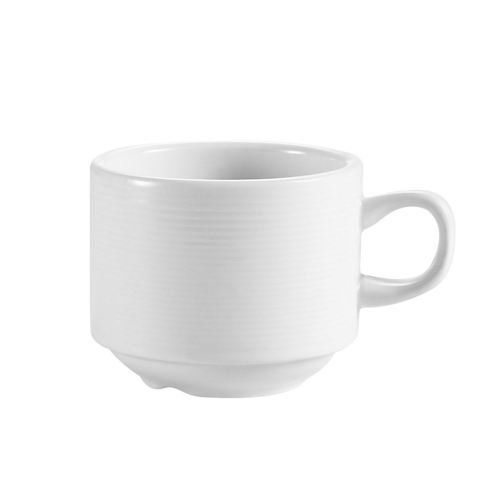 CAC HMY-1-S White Porcelain Stacking Cup, 8 Oz (36/Case) - Win Depot