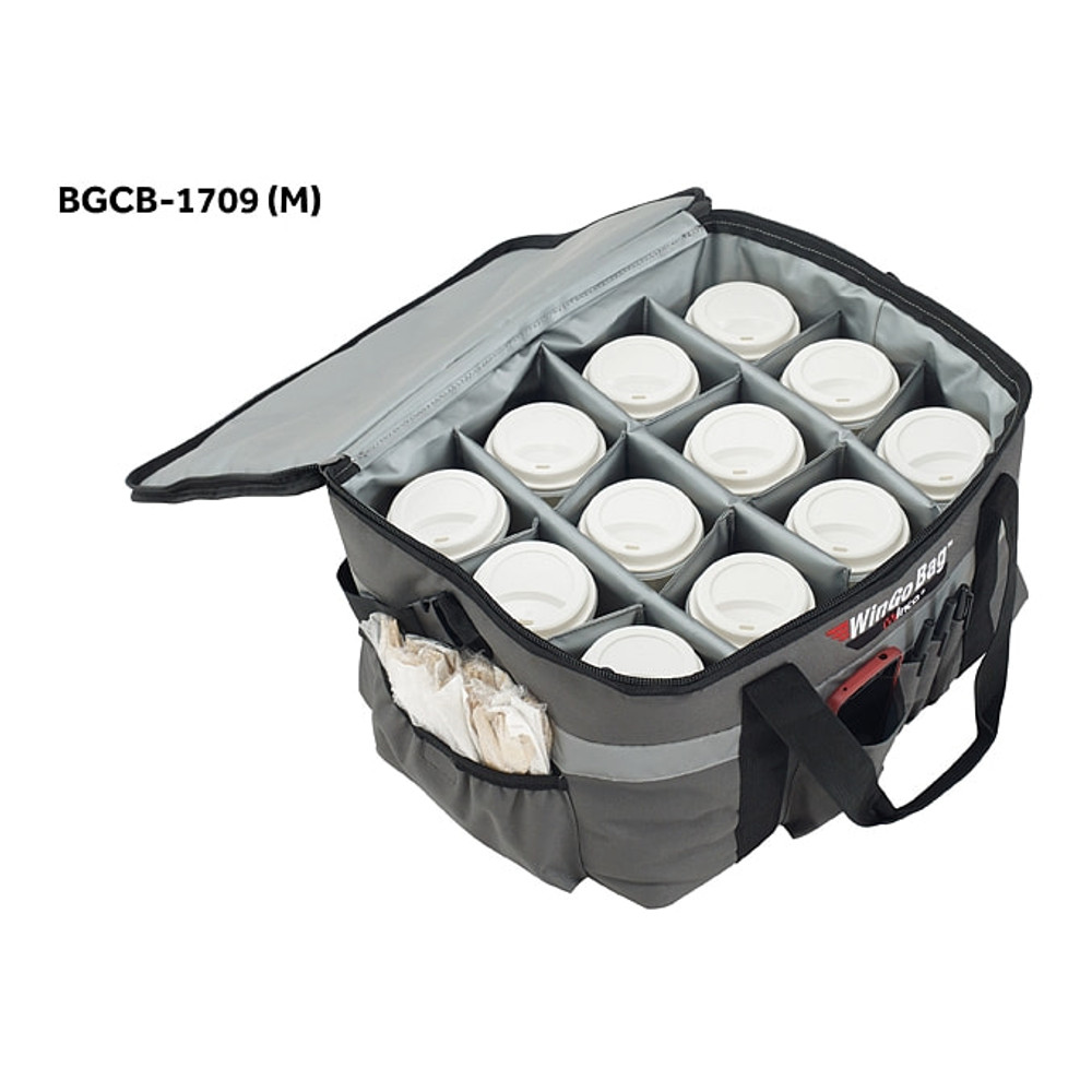 Winco BGCB-1709 WinGo Bag Catering Bag with Beverage Divider, Medium, 17 x  13 x 19, Gray