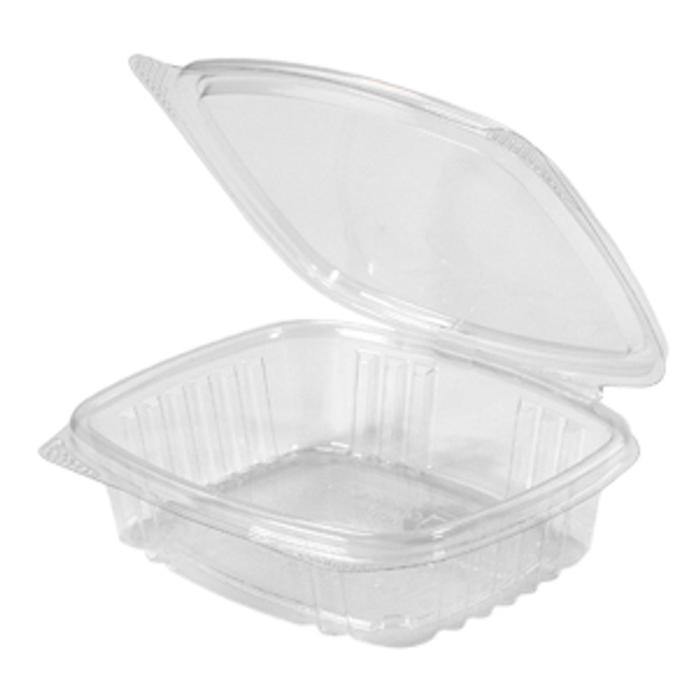 Genpak AD08 8 Oz. Clear Hinged Deli Container, 200/Case - Win Depot