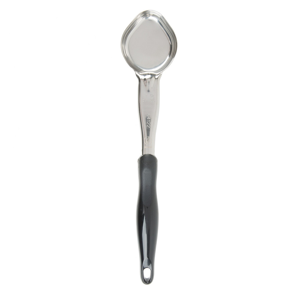 Vollrath 6412220 2 oz. Stainless Steel Nylon Handle Coded Black Heavy Duty Solid Oval Bowl Spoodle