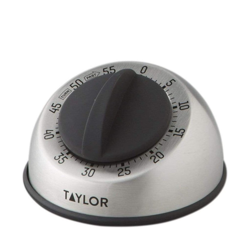 Taylor 5830 Mechanical Timer, 60 Minute Stainless Steel 9 Second