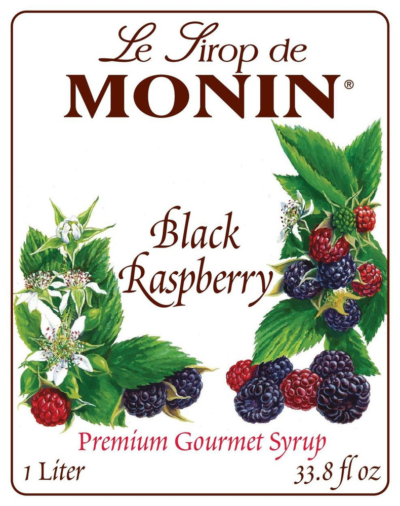 Monin Black Raspberry Syrup, 1 Liter - Win Depot