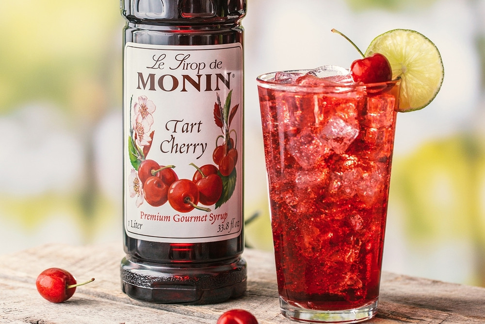 Monin Tart Cherry Syrup, 1 Liter Win Depot