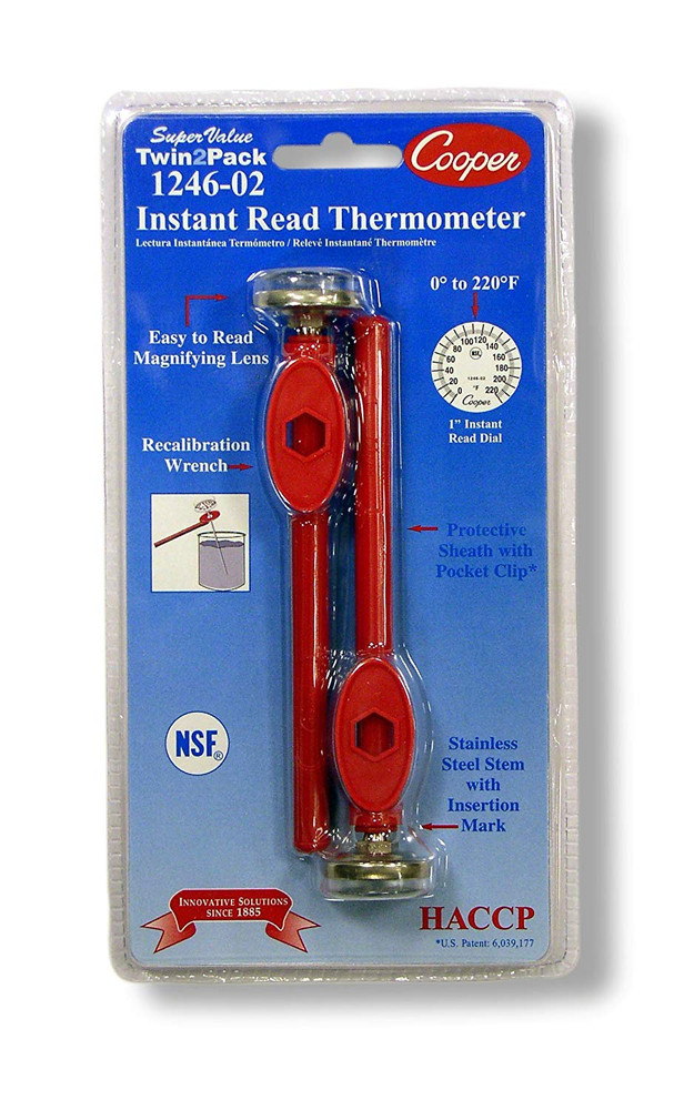 Cooper-Atkins 3210-08-1-E 2 1/2 Dial Grill Thermometer