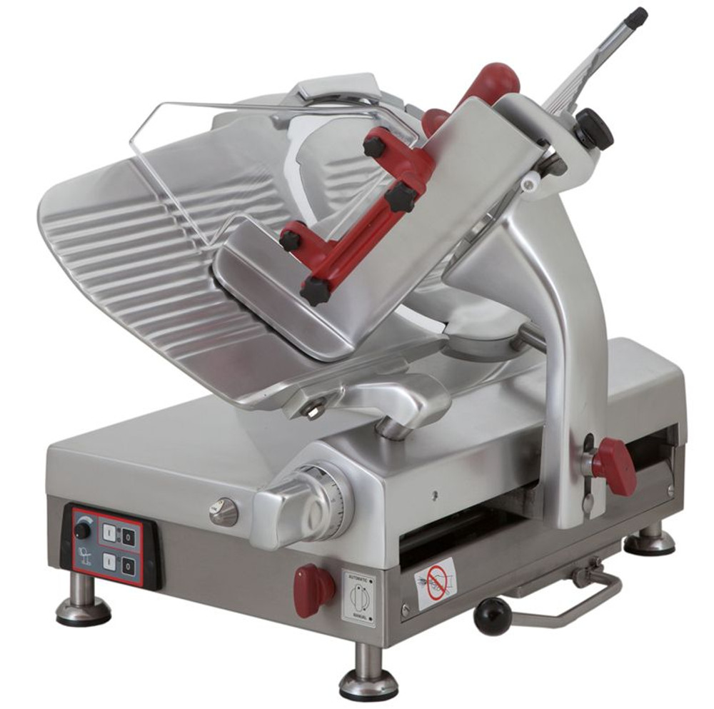 Omcan Manual Horizontal Meat Slicer, 14 Blade, Belt-Driven