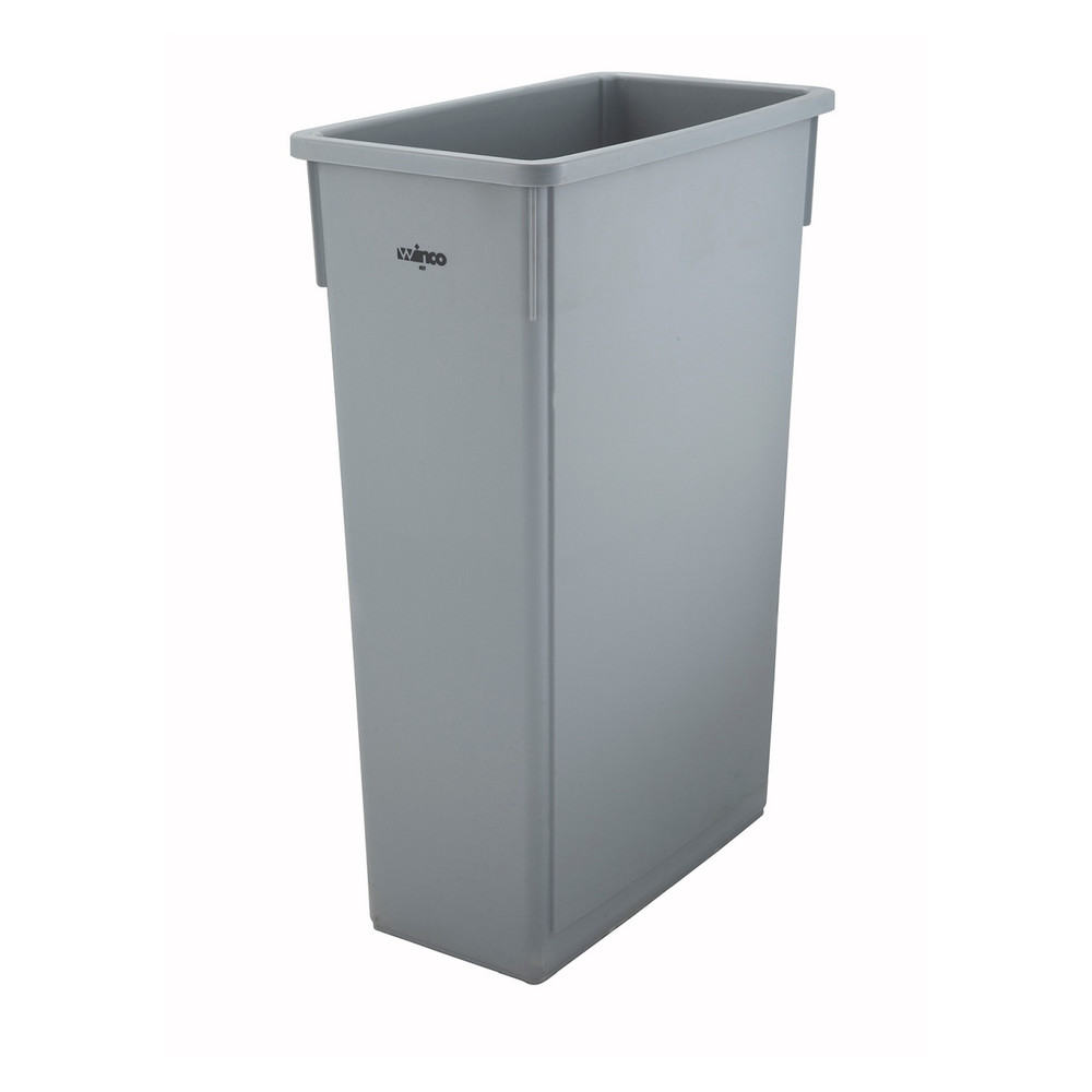 Winco PTCS-23G Trash Can, 23 gallon, Square, Tall, Gray - Win Depot