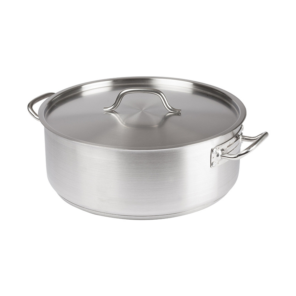 Winco SST-20 Stainless Steel Induction Stock Pot with Lid - 20 Qt.