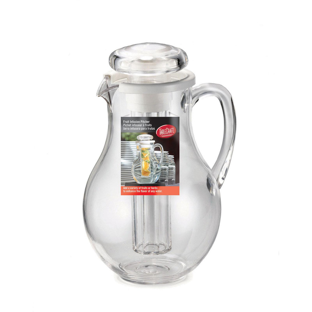 Tablecraft PP321 Clear 1/2 Gallon Plastic Pitcher with Lid