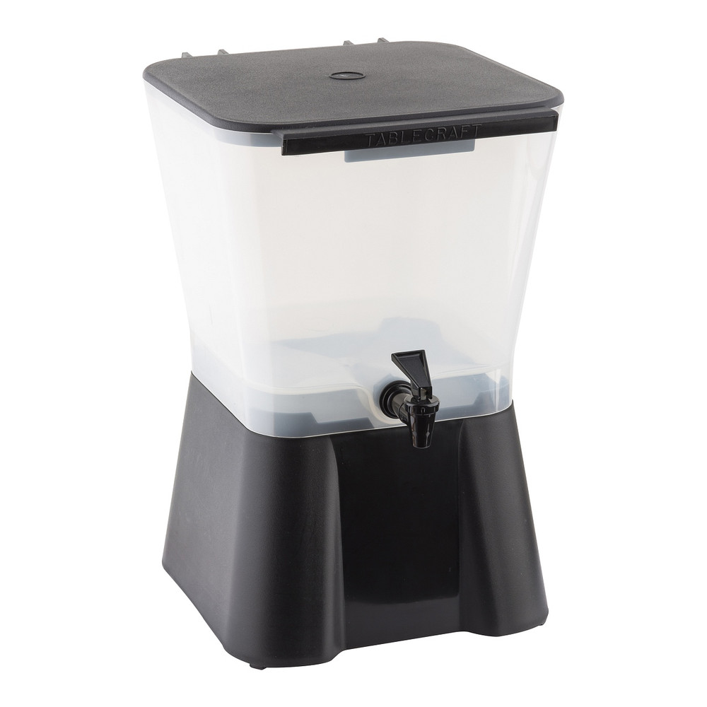 TableCraft 953 3 Gallon Black & White Plastic Beverage Dispenser